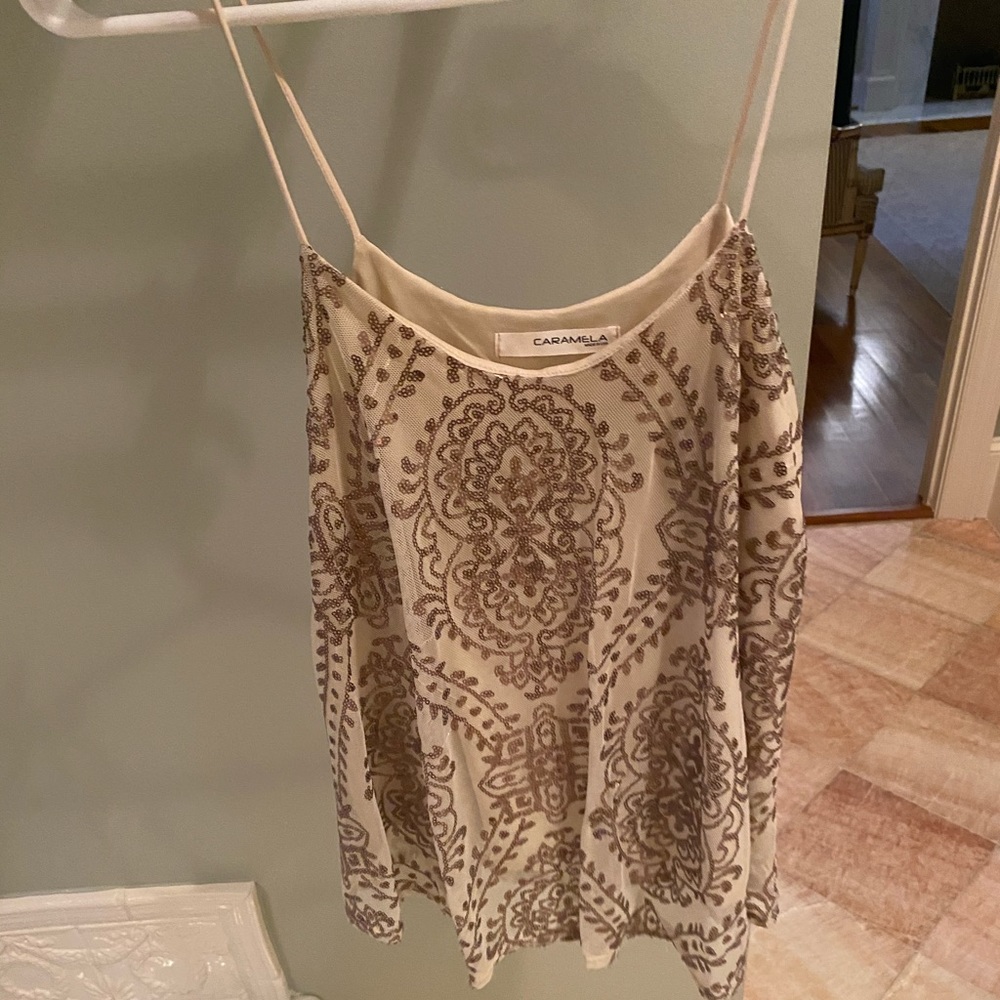 Gold sequin tank top size M